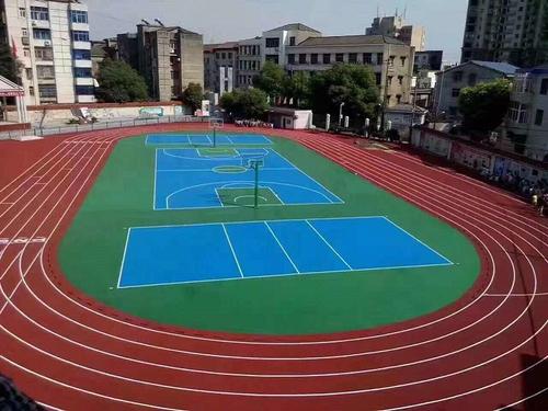 桐廬預制型塑膠跑道剛完工的